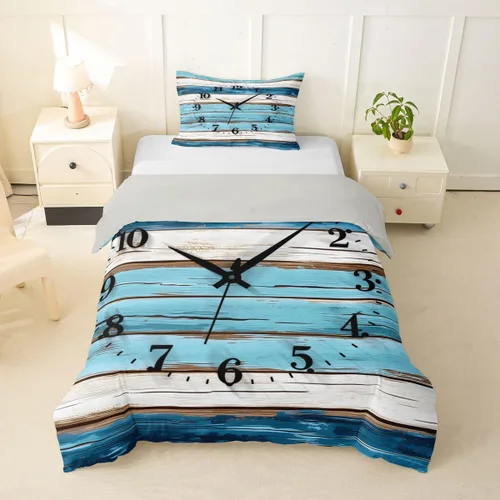 Miniatura 9 de Erosebridal Funda de edredón de ancla náutica, juego de ropa de cama con brújula oceánica, tamaño individual para niños, adolescentes, adultos