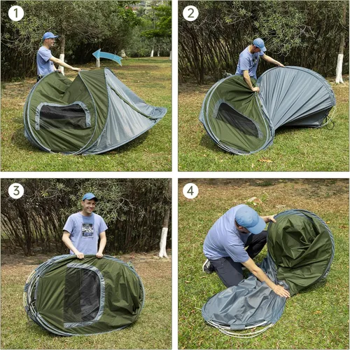 Miniatura 2 de Night Cat Pop-up Camping Tent: 2 Person Tent Waterproof Instant Easy Setup Family Tent
