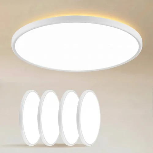 Miniatura 20 de TALOYA Paquete de 4 lámparas de techo LED de montaje empotrado de 10 pulgadas, 5 temperaturas de color (3000 K-6500 K), luz de panel plano redondo