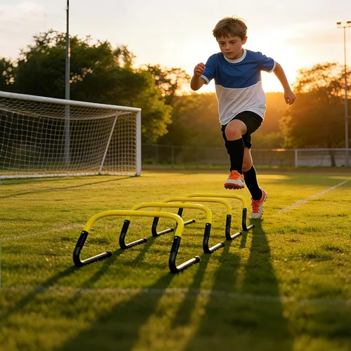 Miniatura 6 de Agility Ladder, Soccer Football Training Equipment Set - 20ft Speed Ladder, 4 Hurdles,Parachute, 12 Cones & Jump Rope Agility & Speed Training for