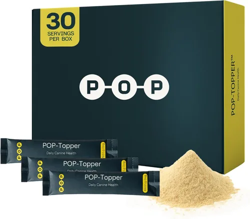 POP-Topper - Comida para perros – Polvo multivitamínico para perros de 35 libras en adelante – Deliciosa base de caldo de huesos con 6