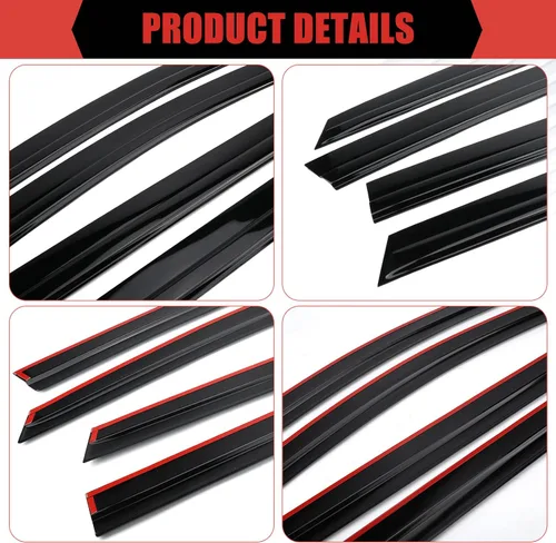 Miniatura 4 de Viseras de ventana, protectores de lluvia para Chevy Equinox EV 2025 2026, deflectores de ventana adhesivos, protección contra la intemperie