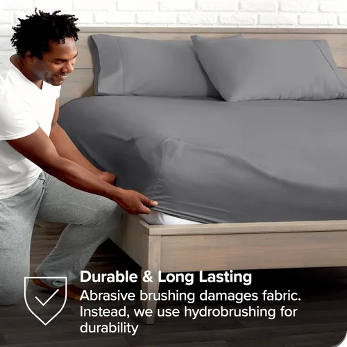 Miniatura 4 de Bare Home Juego de Sábana Bajera + Fundas de Almohada - Microfibra Ultra-Suave de Lujo 1800 - Doble Cepillado - Bolsillos Profundos - Ajuste Fácil