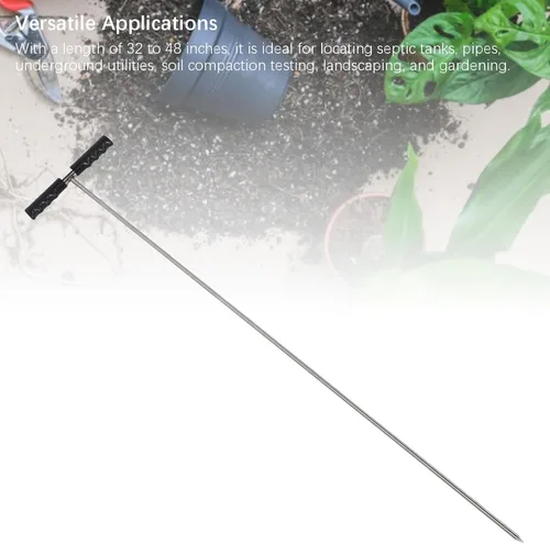 Miniatura 6 de Varilla de sonda de suelo, herramienta ajustable de acero inoxidable de 32 a 48 pulgadas con mango en T, herramienta localizadora de tanque séptico