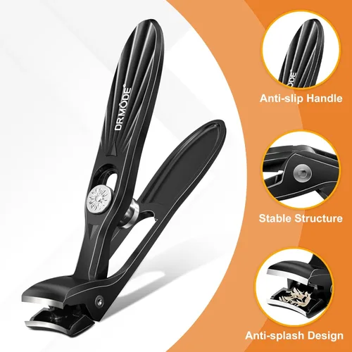 Miniatura 5 de DRMODE Cortaúñas para hombres, uñas gruesas, cortaúñas en ángulo para uñas gruesas para personas mayores, cortaúñas con apertura de mandíbula ancha