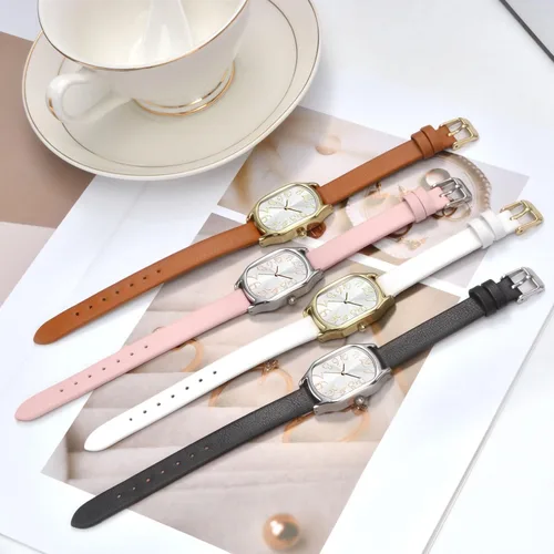 Miniatura 5 de Asan Ge Reloj de correa de cuero para mujer, elegante y elegante reloj cuadrado para mujer, reloj impermeable para mujer con diseño clásico