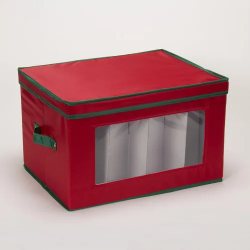 Miniatura 5 de Household Essentials Caja de almacenamiento para copas con ventana, con tapa, 12 compartimentos de almacenamiento, asas dobles, perfecta