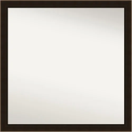 Amanti Art Espejo de baño marrón para sobre el fregadero, 22 x 22 pulgadas, espejo cuadrado marrón expreso, marco de madera rústica de campo medio,