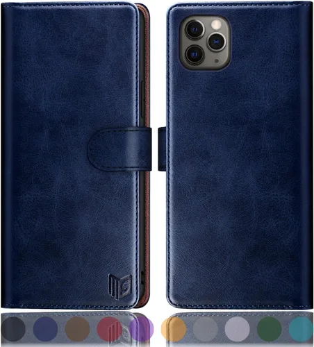 Miniatura 13 de SUANPOT Funda de piel tipo cartera para iPhone 11 Pro Max de 6.5 pulgadas con bloqueo RFID, soporte para tarjetas de crédito, funda de teléfono