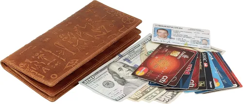 Miniatura 5 de Mou Meraki Cartera larga plegable de piel auténtica para hombre con bloqueo RFID