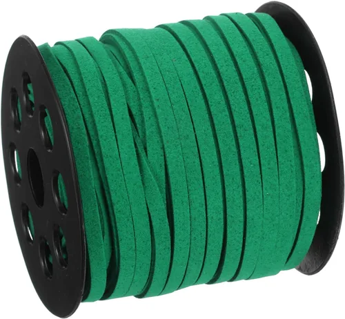 Miniatura 9 de uxcell Cordón de gamuza, 49.21 yardas, 0.197 in, cuerda plana de hilo de cuero para bolso, bolso, cordones de zapatos, manualidades, fabricación
