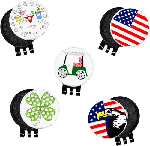 Miniatura 6 de 6, 9, 12, 15 unidades, clips magnéticos para pelotas de golf para sombreros de golf, gorras, guantes, clips de aleación niquelados para marcadores