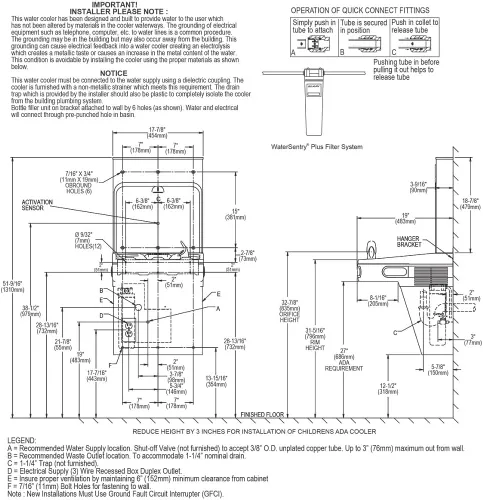 Miniatura 13 de Elkay LZS8WSSP Rellenador de Botella Mejorado & Enfriador ADA Individual Refrigerado de Acero Inoxidable de Alta Capacidad con Wrapper de Goteo