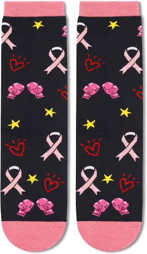 Miniatura 4 de HAPPYPOP Women Breast Cancer Nurse Off Duty Reading Birthday Teacher Socks, Inspirational Chemo Medical Teacher Boss Gifts