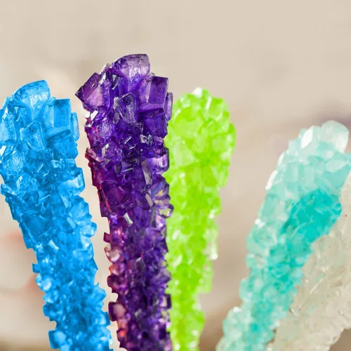 Miniatura 9 de Palitos de caramelo de roca extragrandes: 6 paletas de algodón azul claro, envueltas individualmente, palitos de cristal de caramelo Espeez Rock