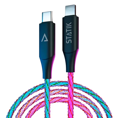 Miniatura 13 de Cable de Carga Iluminado Statik - Cable de Carga LED Trenzado GloBright, Cable de Carga 100W Iluminado Super Rápido, Transferencia de Datos, Cable