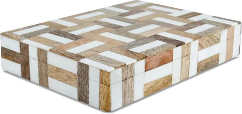 Miniatura 129 de Handicrafts Home Caja de recuerdo decorativa de 8 x 5 – Pequeña caja organizadora con tapa, almacenamiento decorativo Boho, caja de memoria retro