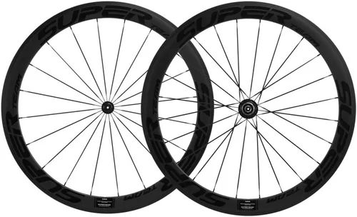 Superteam - Juego de ruedas de 1.969 in, 700 C, 0.906 in de ancho, para ciclismo y carreras, de carbono Calcomanía negra.