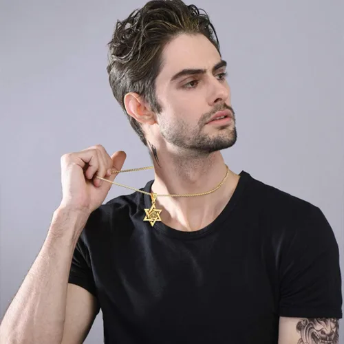 Miniatura 2 de U7 Colgante y cadena de ojo de Horus joyería egipcia para hombre acero inoxidable chapado en oronegro collares Ra del antiguo Egipto