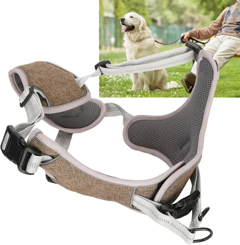 Miniatura 6 de Adjustable Dog Harness, Reflective No Pull Vest with Anti Break Design for Large Medium Dogs, Comfortable Polyester Nylon Chest Strap in Coffee