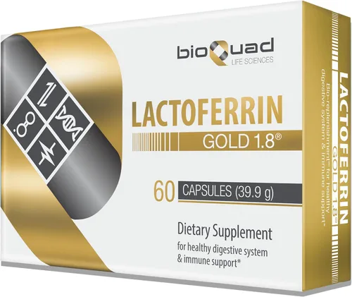 Lactoferrin Gold 1.8 - para apoyo inmunológico, salud digestiva y absorción de hierro, sin lactosa, sin gluten, sin OMG (60 unidades)
