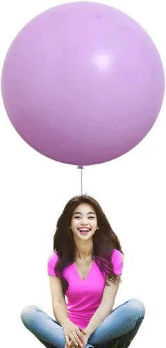 Miniatura 9 de IN-JOOYAA Globos redondos grandes de 36 pulgadas, paquete de 5 globos de látex gigantes de color rosa intenso para decoraciones de fiestas Amarillo
