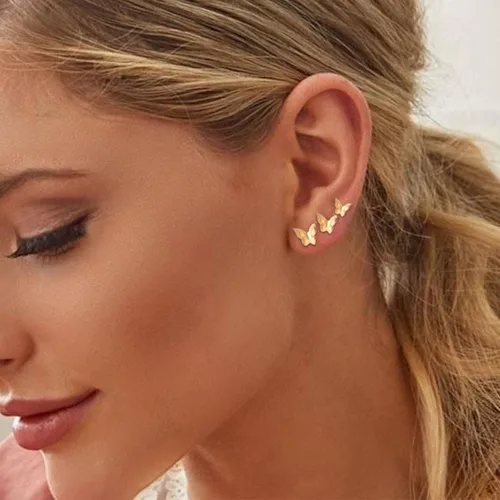 Miniatura 6 de 68 pares de aretes de oro para mujer, paquete múltiple, hipoalergénicos, surtidos para niñas, múltiples piercings, circonita cúbica, perla