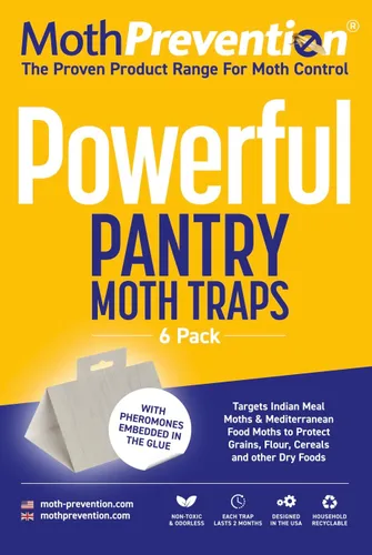 MothPrevention Potentes trampas para polillas de despensa, paquete de 6, asesino de polillas con feromonas, trampa para polillas de cocina para tu