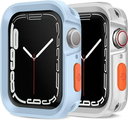 Miniatura 11 de Amizee Paquete de 2 fundas resistentes compatibles con Apple Watch Series 9/8/7 de 1.772 pulgadas, SE 3/2/1 Series 6/5/4 de 1.732 pulgadas, TPU