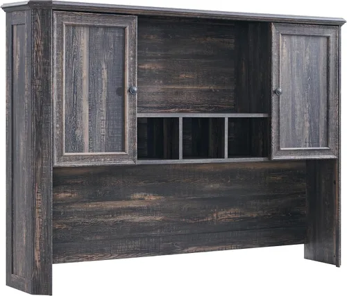 Miniatura 14 de T4TREAM - Escritorio ejecutivo de 59" estilo granja con estante superior, escritorio de madera para oficina en casa, con bandeja para teclado