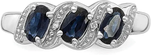 Miniatura 5 de 925 Sterling Silver Sapphire Diamond Ring Stone Gemstone Fine Jewelry For Women Gifts For Her