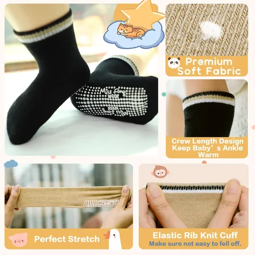 Miniatura 2 de Baby Socks With Non Slip Grips Toddler Socks Infant Socks For 0-6,6-12,12-36 months Baby Boy Girl by Miss Fong Wear