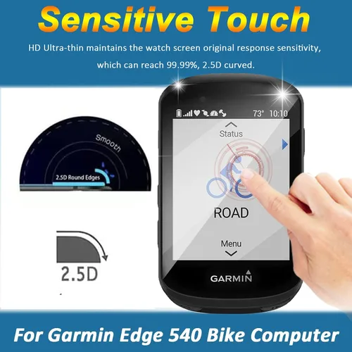 Miniatura 4 de Miimall [Paquete de 2] Protector de pantalla compatible con Garmin Edge 540, antihuellas, resistente a los arañazos, dureza 2.5D 9H, vidrio templado
