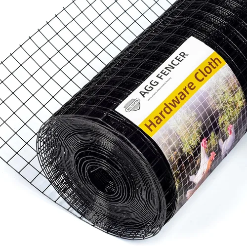 Miniatura 9 de Tela Metálica Negra de 8 pulgadas x 25 pies, Malla de Alambre de 1/2 pulgada 19Ga Recubierta de PVC y Vinilo, Rollo de Cercado de Alambre de Pollo