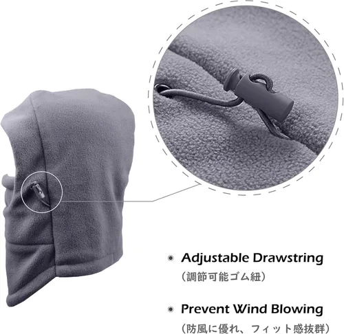 Miniatura 4 de TRIWONDER Sombreros de invierno para niños, pasamontañas, máscara de esquí para niños y niñas, resistente al viento, ajustable, para clima frío
