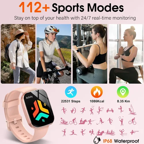 Miniatura 5 de Csasan Reloj inteligente para hombres y mujeres (respuesta/hacer llamadas), pantalla HD de 1.91 pulgadas, monitor de frecuencia cardíaca, sueño