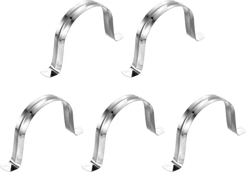 Miniatura 37 de uxcell 6 correas rígidas de tubo, 4.331 in (4.33 pulgadas) 201 de acero inoxidable 201 con 2 agujeros en forma de U, abrazaderas de tubo para fijar