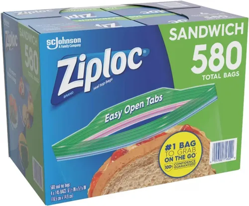 Miniatura 2 de Ziploc Easy Open Tabs - Bolsas de sándwich 580, 145 unidades (paquete de 4)