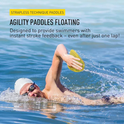Miniatura 2 de FINIS Raquetas de natación flotantes Agility - Diseño sin tirantes para técnica de accidente cerebrovascular - Comentarios instantáneos