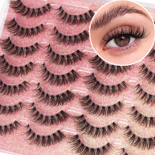 Miniatura 27 de Pestañas Postizas de Aspecto Natural Pestañas de Visón Sintético Wispy Pestañas de Ojo de Zorro que Parecen Extensiones Pestañas de Visón 3D