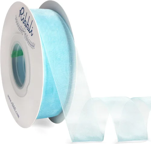 Miniatura 11 de Ribbli - Cinta de organza color oro pálido, 1/2 pulgadas x 50 yardas continuas, cinta transparente dorada para envolver regalos, envolver galletas