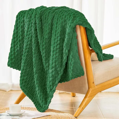 Miniatura 14 de Bnuitland - Manta de franela verde con estampado de frutas (50x40 pulgadas), 300 GSM, manta de forro polar cálida, suave y ligera para cama o sofá