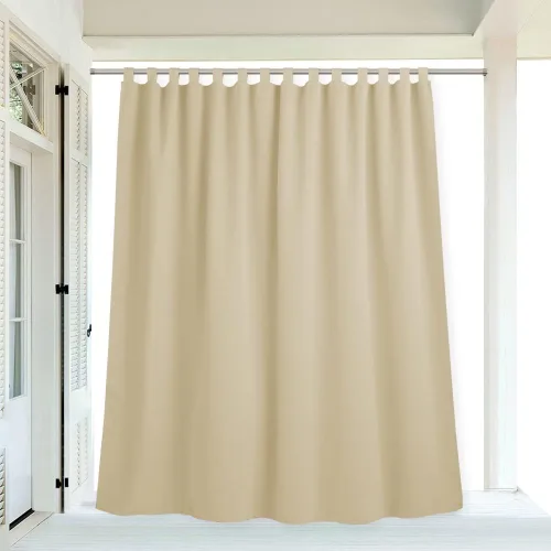Miniatura 50 de RYB HOME - Cortinas opacas para interior y exterior, cortinas para patio o terraza, cortinas exteriores con pestaña Crema Beige