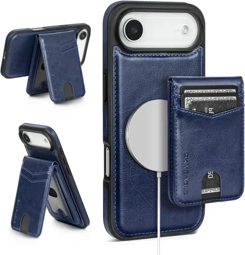 Miniatura 111 de SkyEagle Magsafe - Funda magnética 2 en 1 desmontable para iPhone 11 Pro Max con tarjetero, para mujeres y hombres, piel sintética con bloqueo RFID