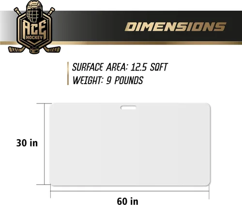 Miniatura 2 de ACE HOCKEY Almohadilla de tiro de 30 x 60 pulgadas – Dispara como en hielo real – Practica tiro, manejo de palos, habilidades de paso en 12.5 pies