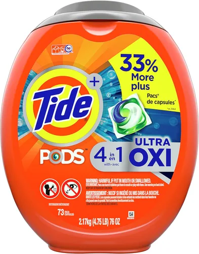 Miniatura 10 de Tide, 4-n-1 Ultra Oxi Pods - Paquete de detergente para ropa, compatible con HE, pretratador integrado para manchas, 32