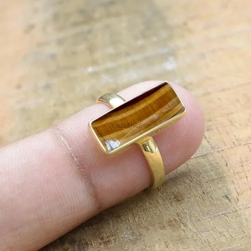 Miniatura 8 de Anillo de plata de ley maciza superpuesta de oro amarillo de 18 quilates para mujer, anillo de compromiso de plata esterlina, juego de bisel