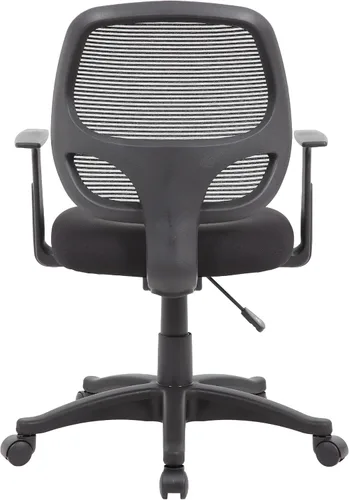 Miniatura 5 de Benzara Maya - Silla de oficina con brazos en T, malla negra, acolchado de espuma