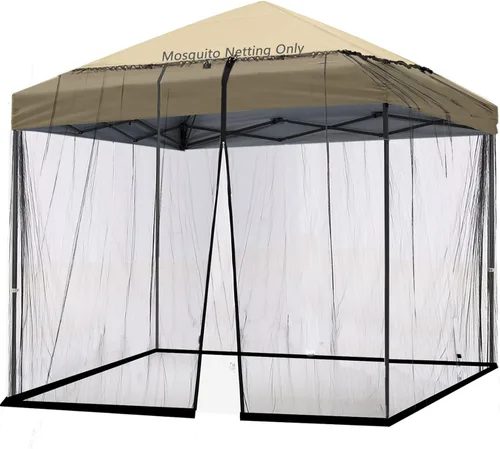 Paraguas de patio de 10 x 10 pies, mosquitera, toldo para kiosco, sombrilla cuadrada para patio o circularidad, toldo para exteriores (negro) (Nota: