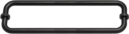 Acero inoxidable 18 pulgadas redonda espalda con espalda puerta de ducha doble torre barra manija un par, acabado negro mate BBTB1818-B